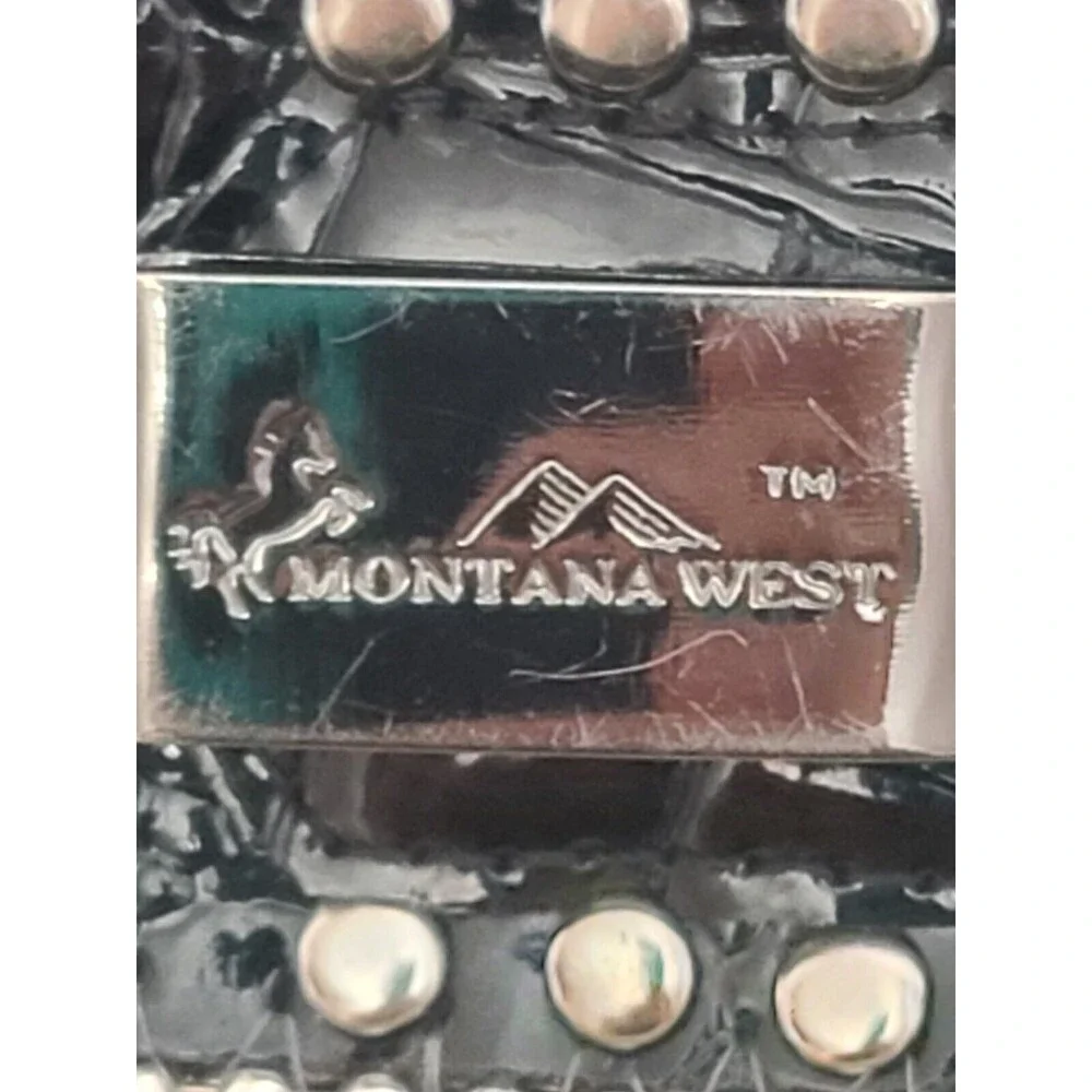 Montana West Cell Phone Case Bling Black Faux Leather Holster Clip Rhinestones